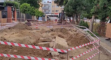 Yol çalışmasından tarih fışkırdı, bölgede çalışmalar durduruldu