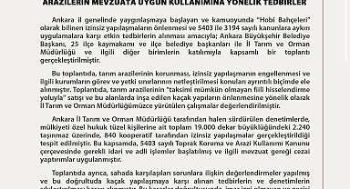 Ankara Valiliği'nden hobi bahçelerine ilişkin karar: Kaçak yapılara yasak