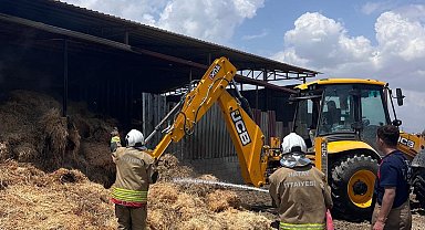 Antakya'da samanlık yangını