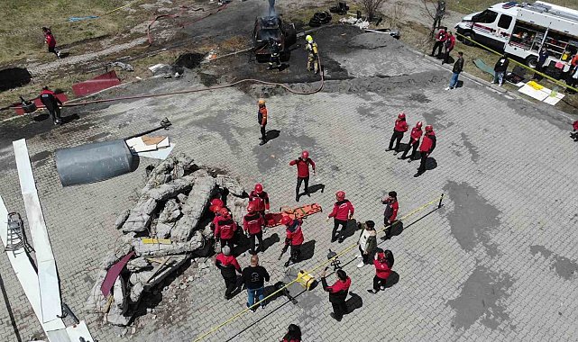 Ardahan Üniversitesi'nde gerçeğini aratmayan tatbikat