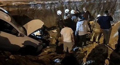 Arnavutköy'de feci kaza, bekçiye çarpıp şantiye alanına uçtu