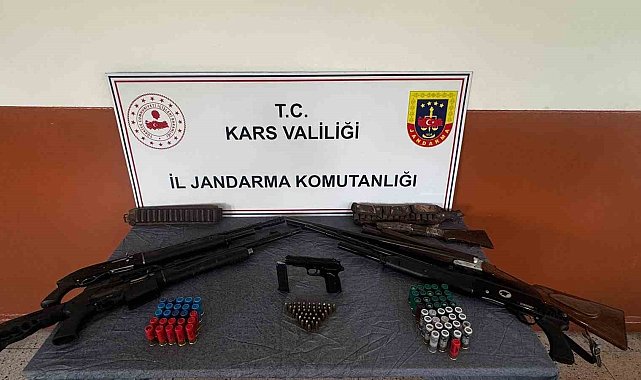Arpaçay'da silah ve mühimmat ele geçirildi