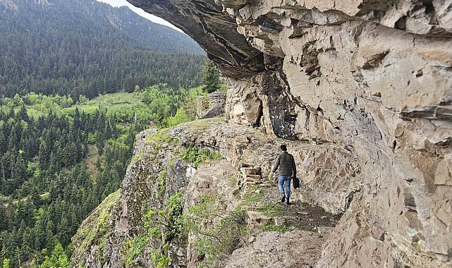 Artvin'de tarihi ticaret yolu drone ile görüntülendi