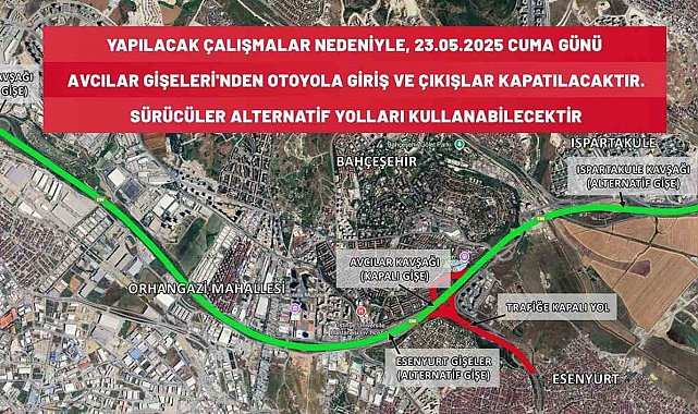 Avcılar gişeleri çalışma nedeniyle araç trafiğine kapatıldı