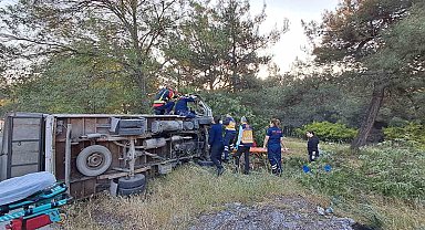 Balıkesir'de kamyonet kaza sonucu ters döndü; 1 yaralı