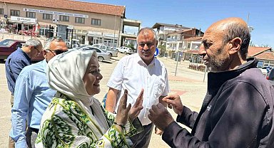 Beyağaç'ı ziyaret eden Milletvekili Ün, Başkan Pütün ve vatandaşlarla bir araya geldi