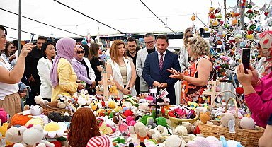Biga'da kadın girişimcilerin el işi ürünleri sergilendi