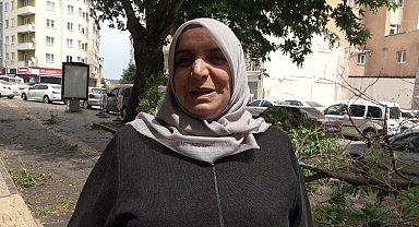 Bilecik'te yaşanan fırtınada üzerine ağaç dalı düşmesinden son anda kurtuldu