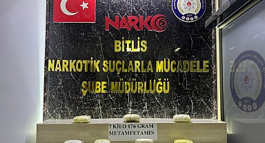 Bitlis'te 7 kilo 176 gram metamfetamin ele geçirildi