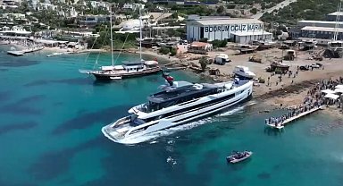 Bodrum'da 1.2 milyarlık süper yat suya indirildi