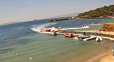 Bodrum'da su sporu kazası kamerada... Deniz yatağı, sürat teknesine çarptı: 3 yaralı
