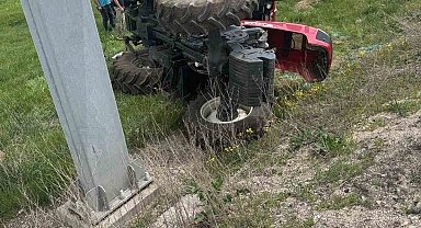 Bolu'da traktör takla attı: 1 yaralı