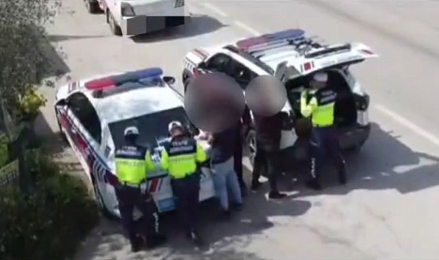 Bursa'da jandarmadan havadan ve karadan denetim