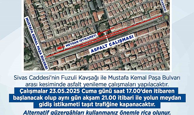 Büyükşehirden sürücülere 'asfalt yenileme' duyurusu