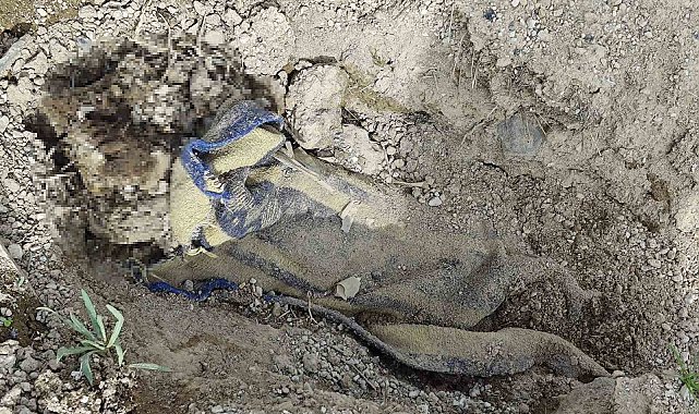 Çoban, boş arazide battaniyeye sarılarak gömülmüş erkek cesedi buldu