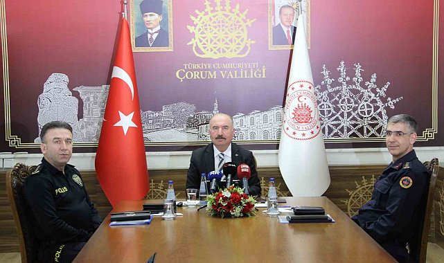 Çorum Valisi Çalgan: "Kişilere karşı işlenen suçlarda genel olarak yüzde 23 azalma yaşandı"
