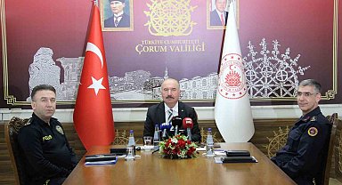 Çorum Valisi Çalgan: "Kişilere karşı işlenen suçlarda genel olarak yüzde 23 azalma yaşandı"