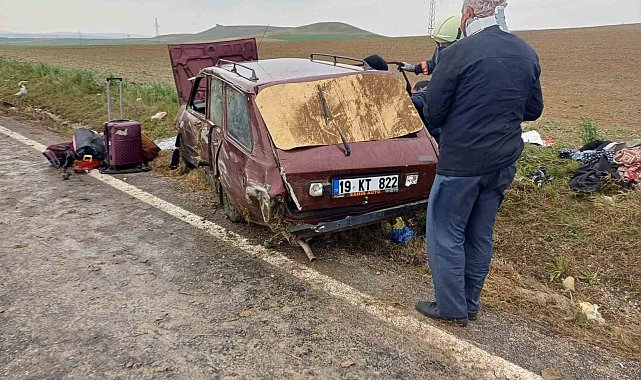 Çorum'da otomobil takla attı: 6 yaralı
