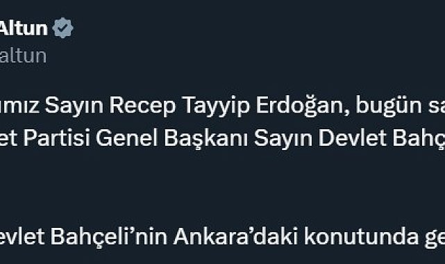 Cumhurbaşkanı Erdoğan, MHP lideri Bahçeli'yi ziyaret edecek