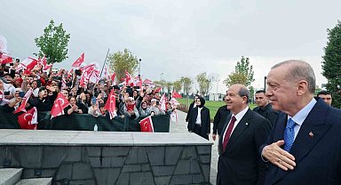 Cumhurbaşkanı Erdoğan'a KKTC'de yoğun ilgi