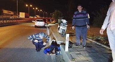 Devrilen motosikletin sürücüsü yaralandı