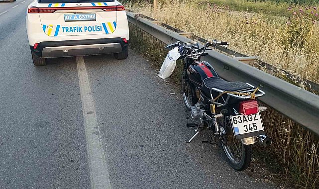 Devrilen motosikletin sürücüsü yaralandı