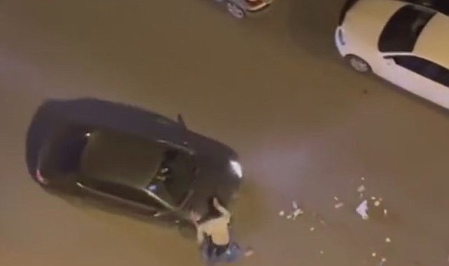Diyarbakır'da bir şahıs çöpleri dağıtıp yoldan geçen otomobile saldırdı