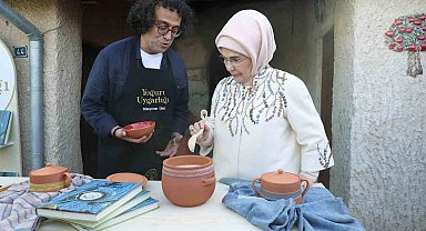 Emine Erdoğan, Nevşehir'de Türk Mutfağı Haftası kapsamında yoğurt mayaladı