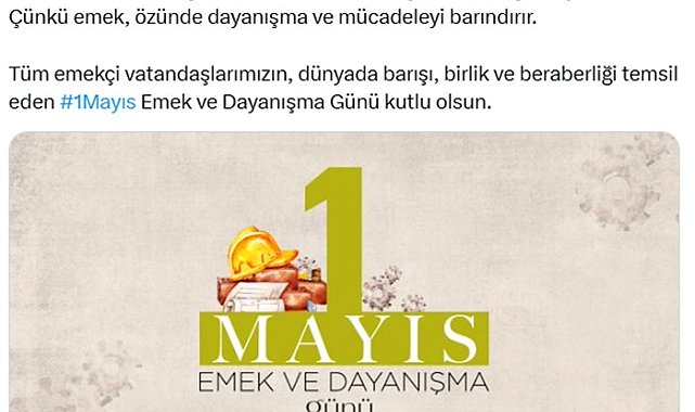 Emine Erdoğan'dan 1 Mayıs Emek ve Dayanışma Günü mesajı: