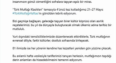 Emine Erdoğan'dan Türk Mutfağı Haftası paylaşımı