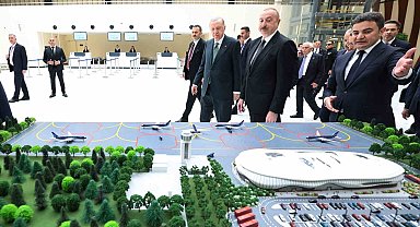 Erdoğan, Laçın Uluslararası Havalimanı ve Kelbecer-Laçın otoyolunda incelemelerde bulundu