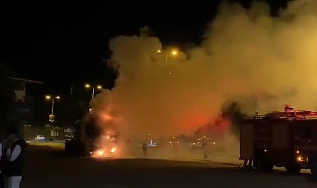 Ereğli'de seyir halindeki tır alev aldı