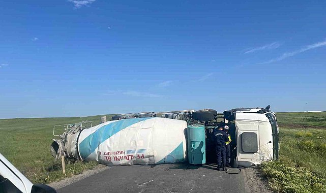 Ergene'de beton mikseri devrildi: 1 yaralı