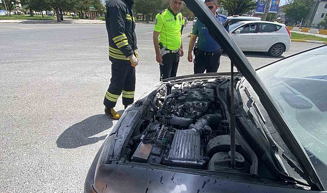 Erzincan'da araç yangını