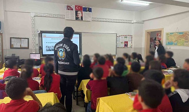 Erzincan'da çocuk polisi bilgilendiriyor