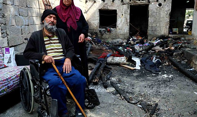 Evleri yangında küle dönen çift zor durumda kaldı