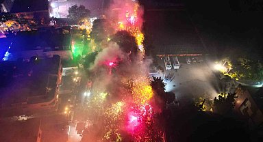 Florya'da şampiyonluk kutlaması havadan görüntülendi