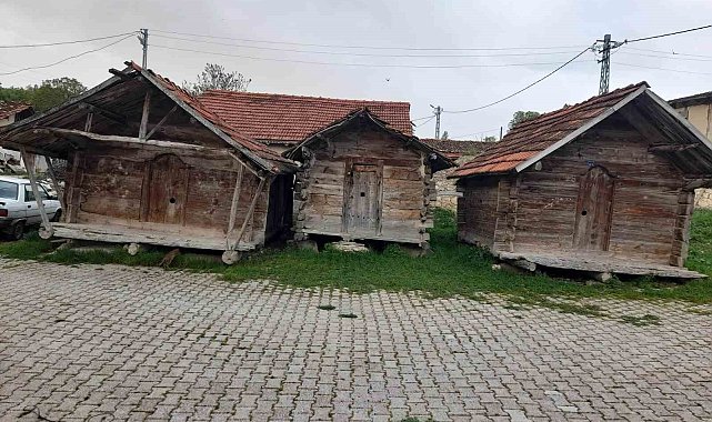 Gediz'de çivisiz ahşap ambarlar zamana direniyor