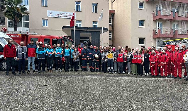 Giresun'da hastanede gerçeği aratmayan tatbikat
