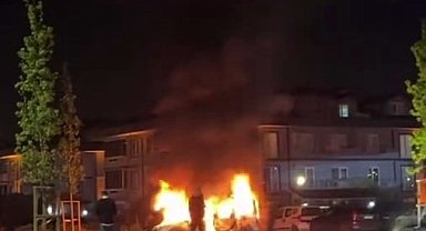 Hafif ticari araç alev topuna döndü