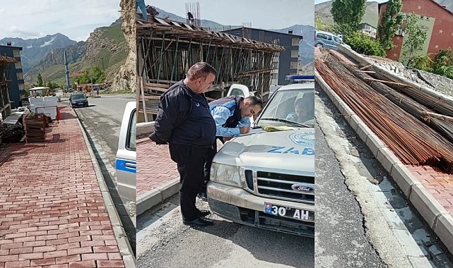 Hakkari'de kaldırımı işgal eden inşaat sahibine 15 bin TL ceza