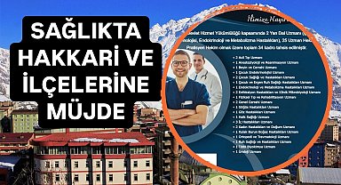 Hakkari'ye 34 hekim kadrosu tahsis edildi