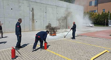 Hastanede nefes kesen helikopterli tatbikat gerçeği aratmadı