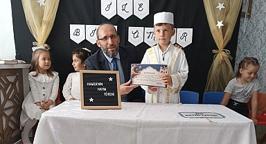 Hisarcıklı Hamza 5 yaşında Kuran-ı Kerim'i hatmetti