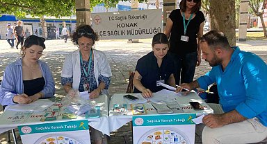 İzmir'de sağlıklı yaşam için boy ve kilo ölçümü uygulaması