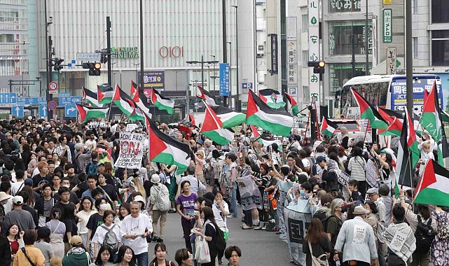 Japonya'da Nakba Günü gösterisinde İsrail protestosu