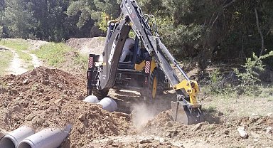 Karacasu'da yağmur suyu tahliye hattı güçleniyor
