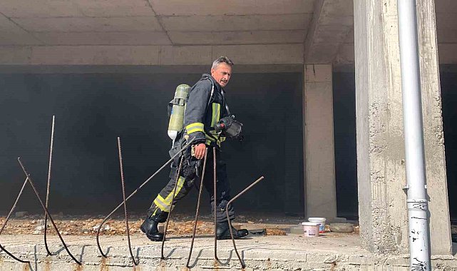Karaman'da cami otoparkında yangın
