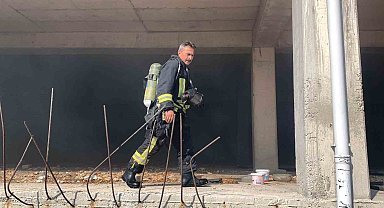Karaman'da cami otoparkında yangın