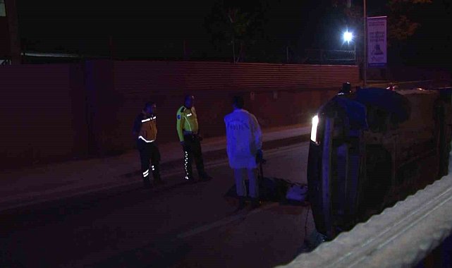 Kartal'da kontrolden çıkan araç yan yattı: 1 ölü